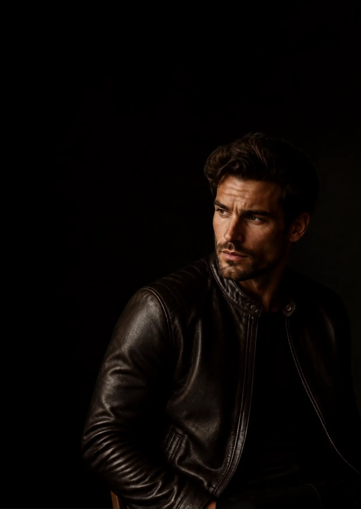Handcrafted full-grain leather catching warm light