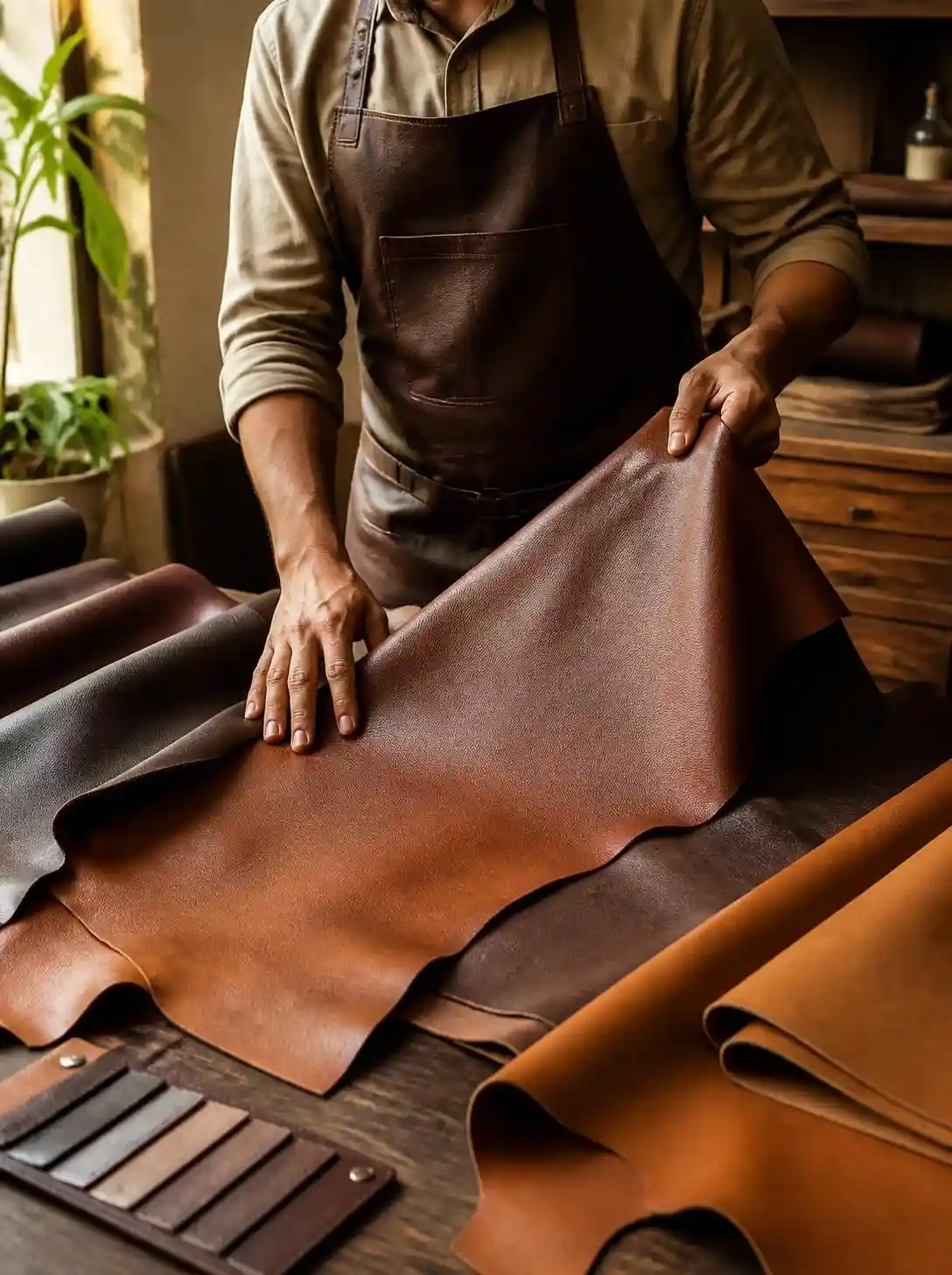 Leather hides drying at a traditional tannery
