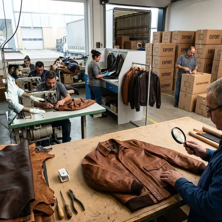 Leather panels drying after the final vegetable-tanning pit