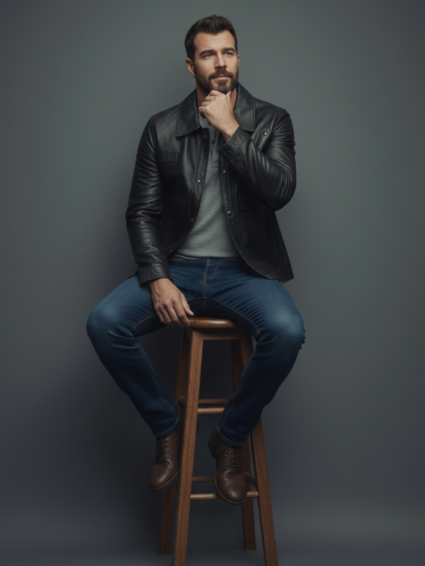 Modern Utility Leather Jacket