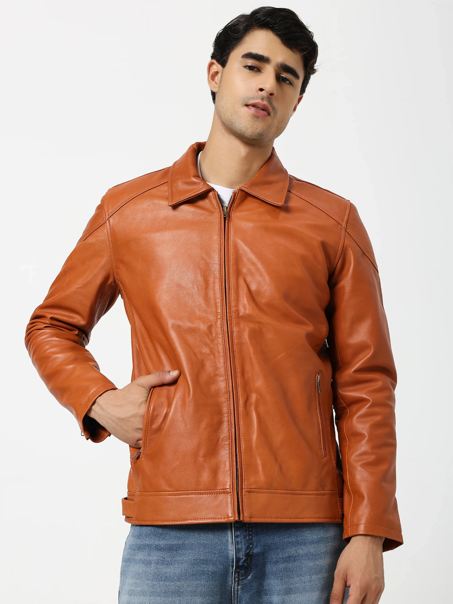 Cafe Racer Leather Jacket