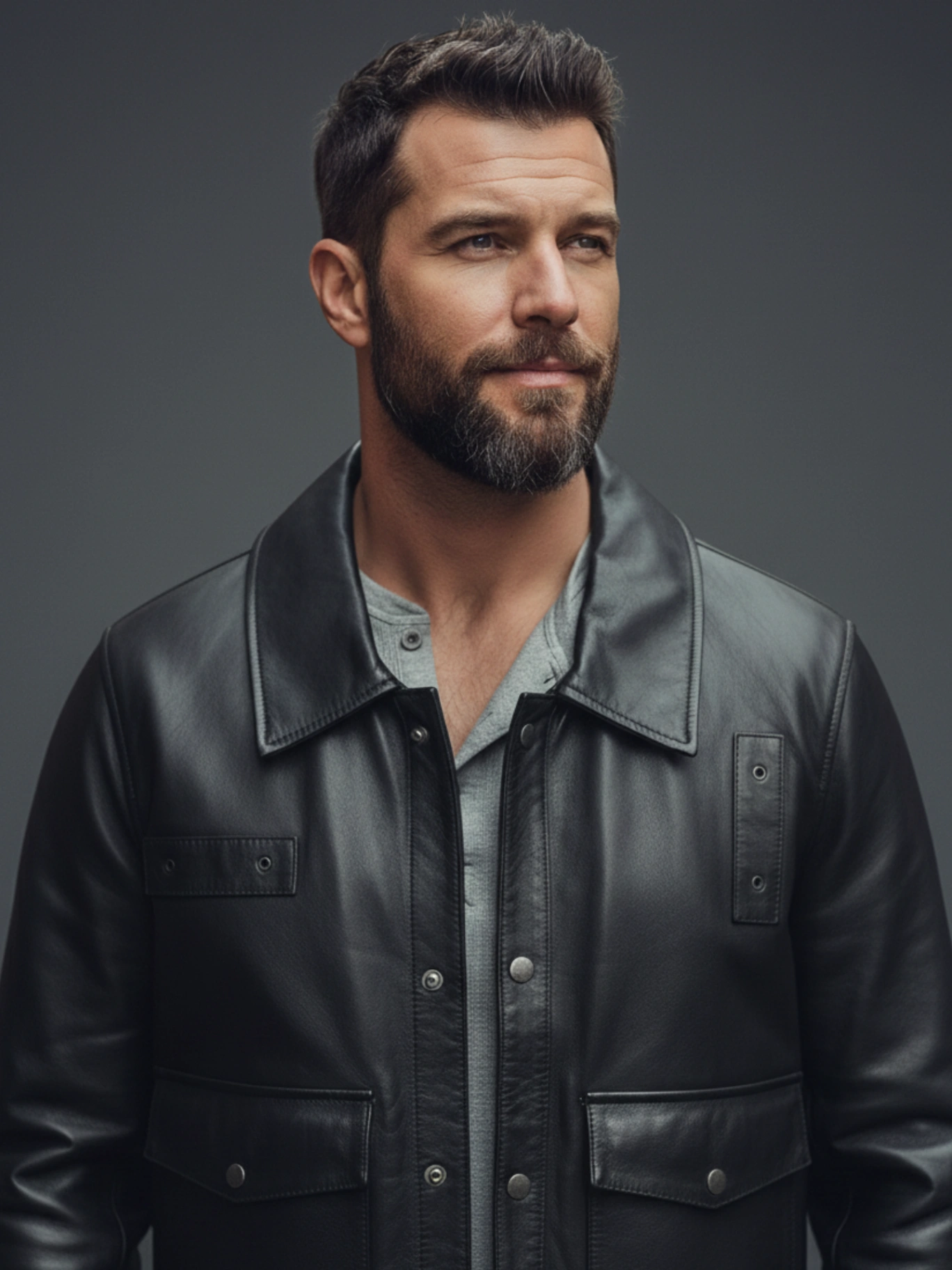 Modern Utility Leather Jacket