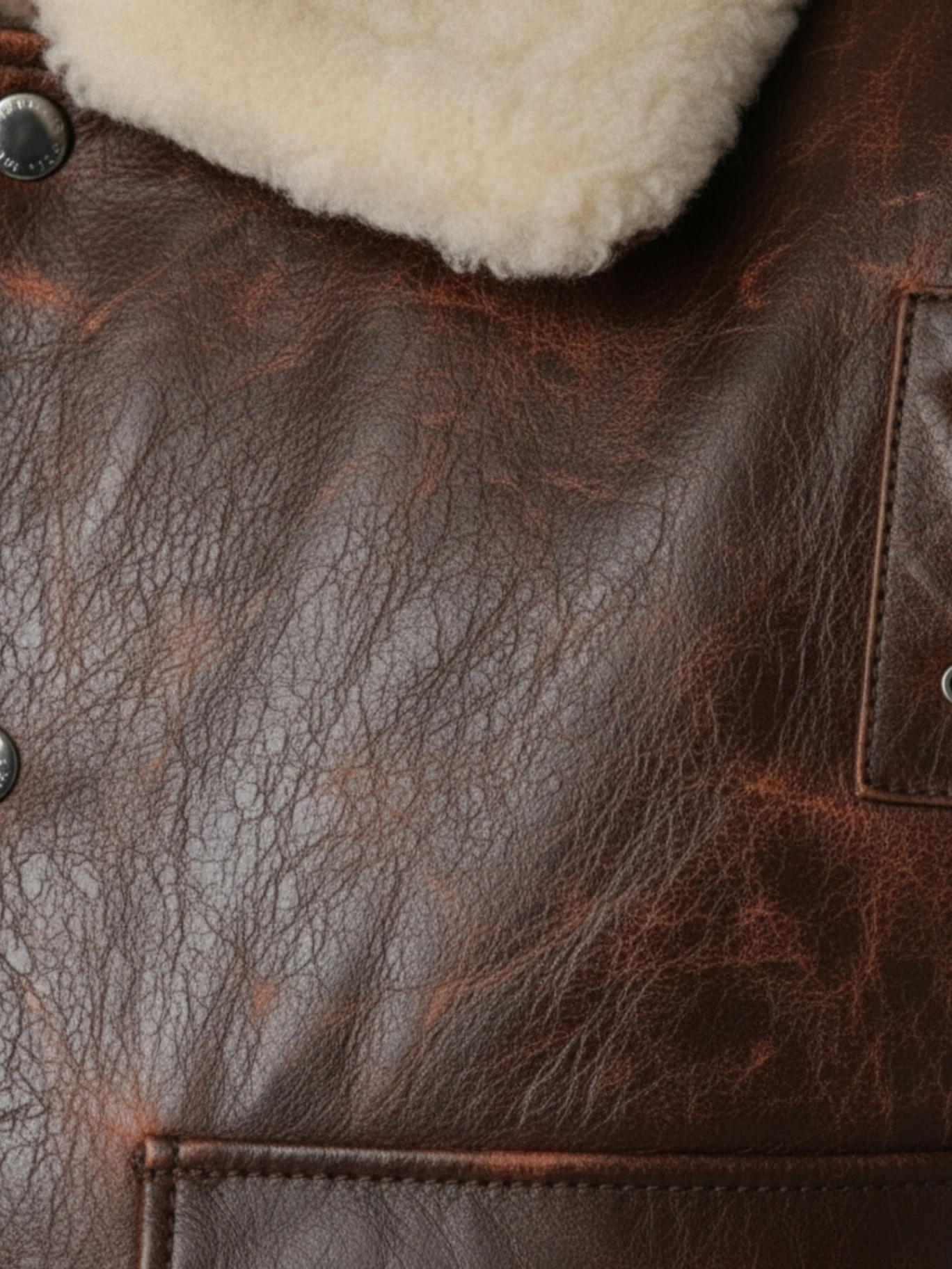 Shearling-Trimmed Leather Flight Jacket