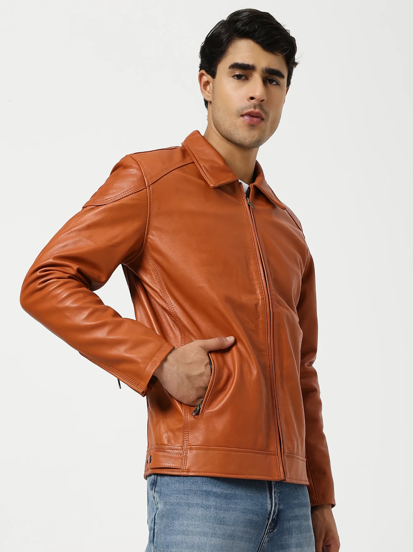 Cafe Racer Leather Jacket